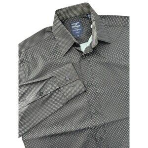 SOCIETY OF THREADS Men's Small NWT Black Diamond Slim Fit No Iron Stretch Shirt